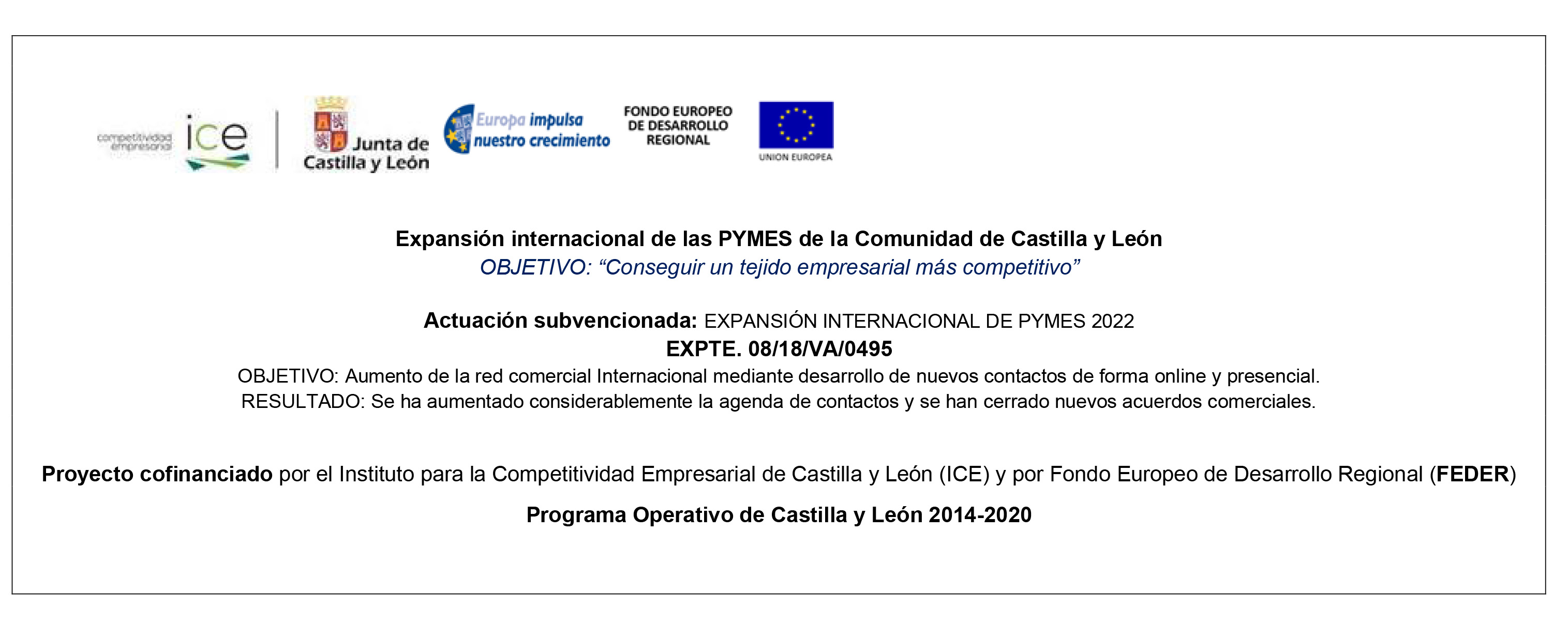 CARTEL Expansión internacional de las PYMES Castilla y León expte 495[9277]